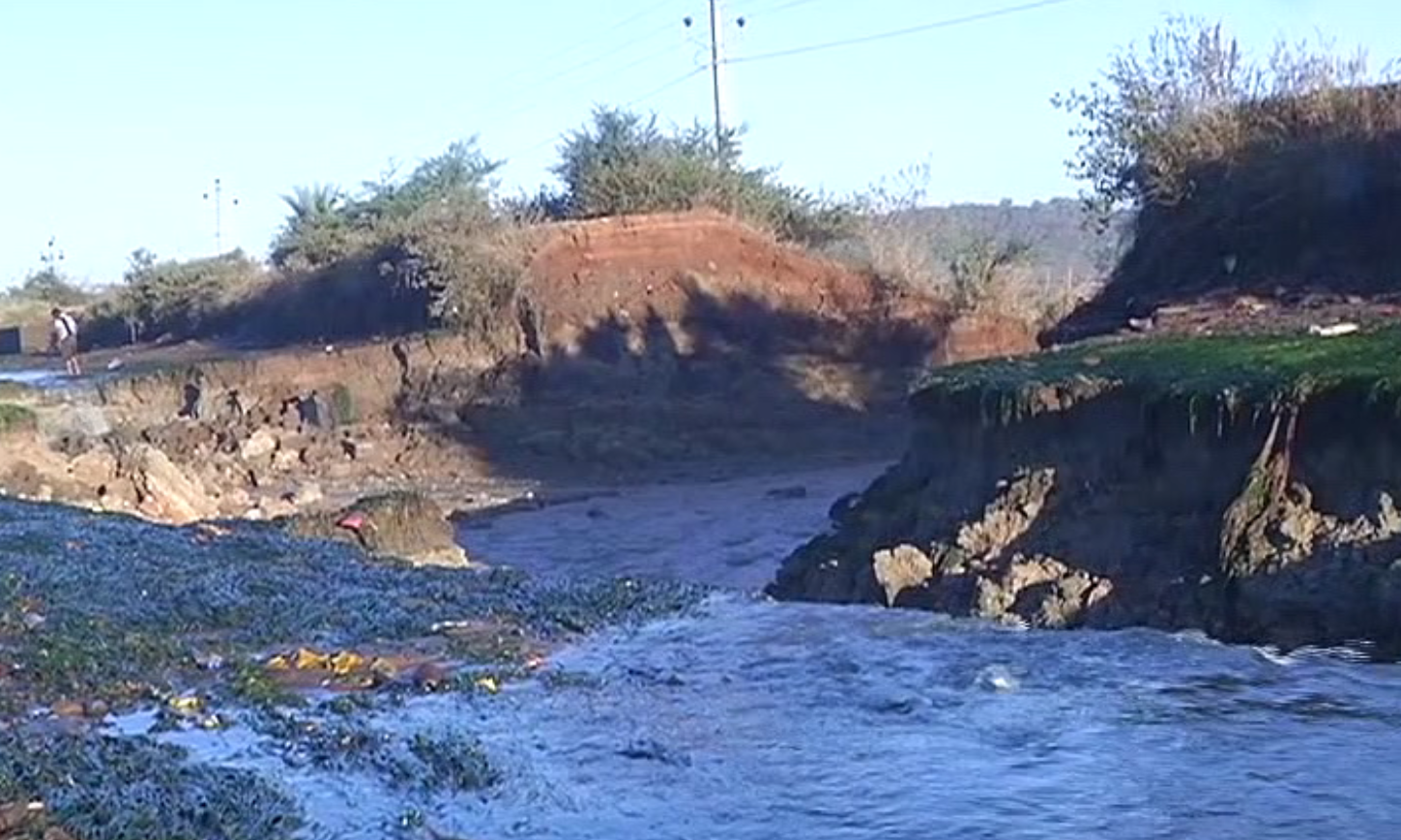 Upper Colab Water Project Main Canal Boundary Collapsed