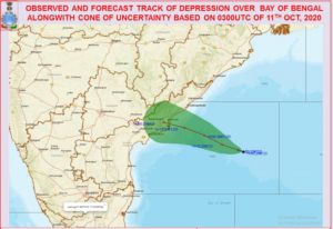 Depression over west central Bay of Bengal Orange Warning Issued To 5 District 