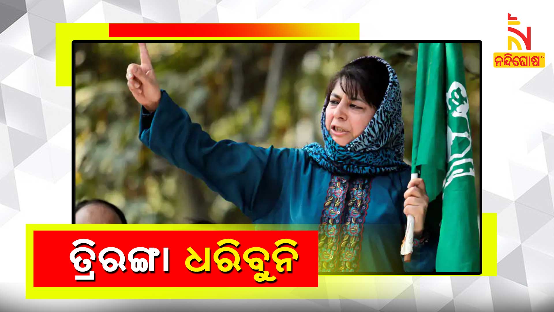 Jammu Kashmir Mehbooba Mufti Denied To Hold Triclor Flag Targets Centre Over Article 370