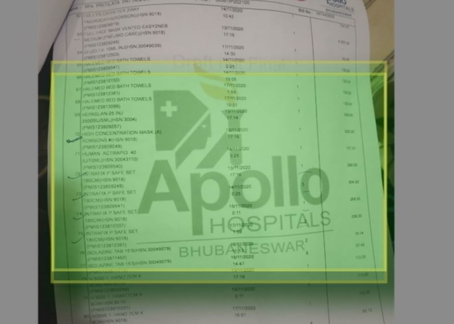 Allegation Against Apollo Hospital Treatment Bill
