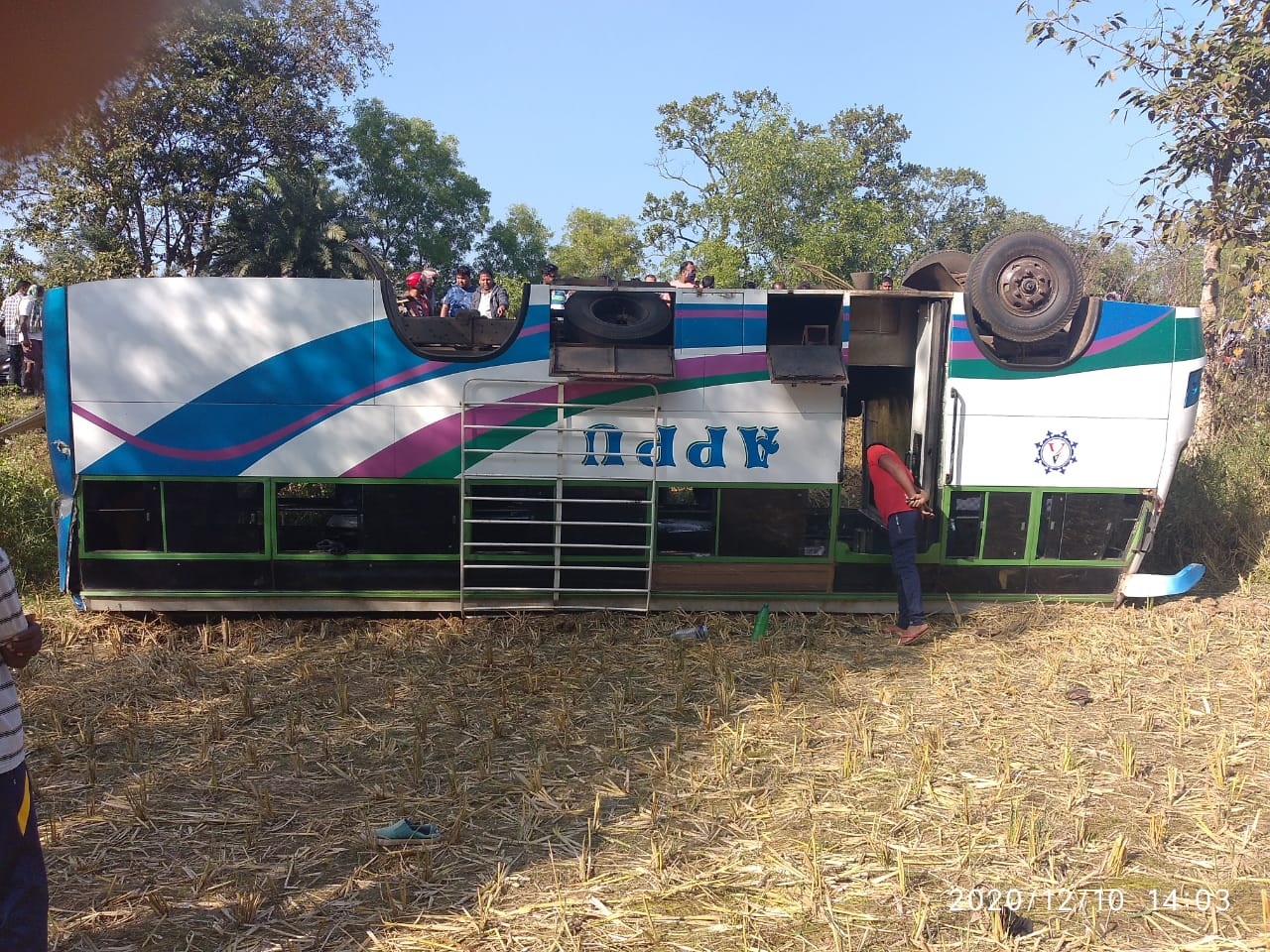 Passenger Bus Over Turned In Rairangpur
