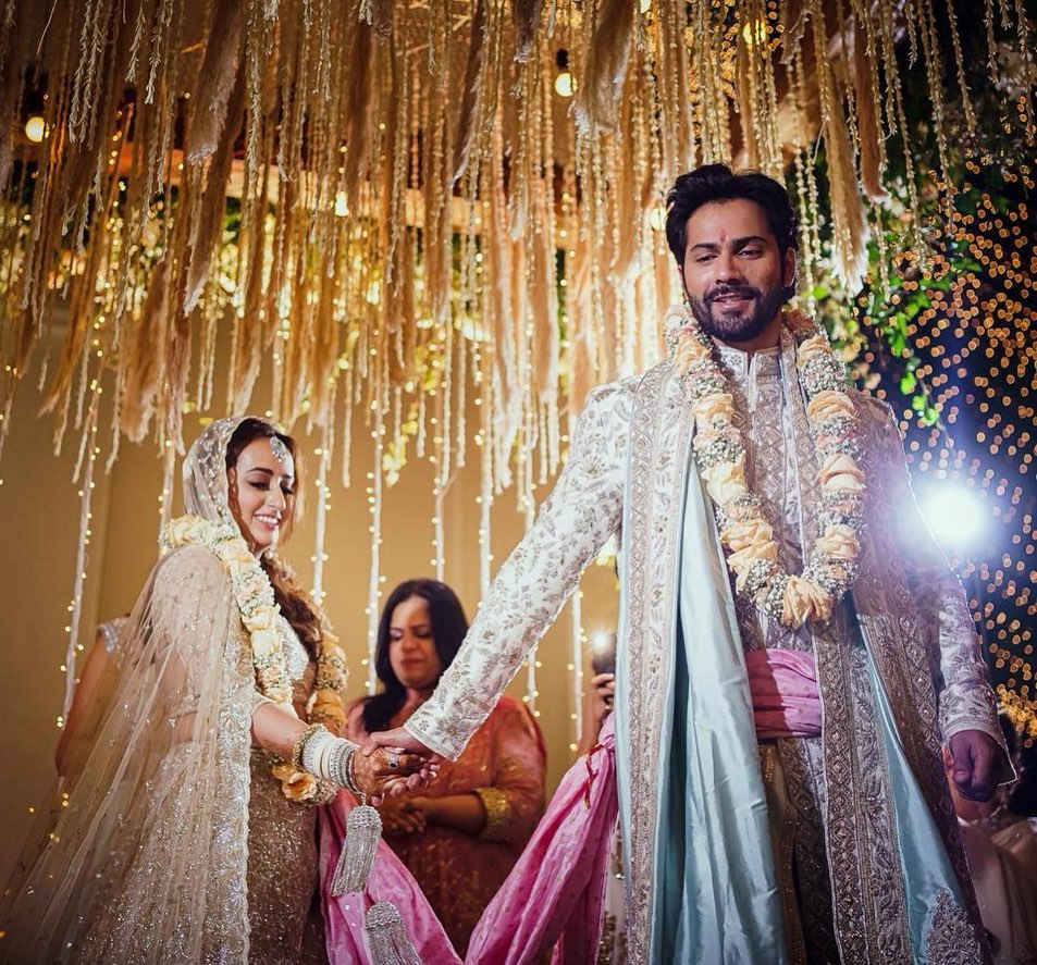 Actor Varun Dhawan Fashion Designer Natasha Dalal Marriage Photos
