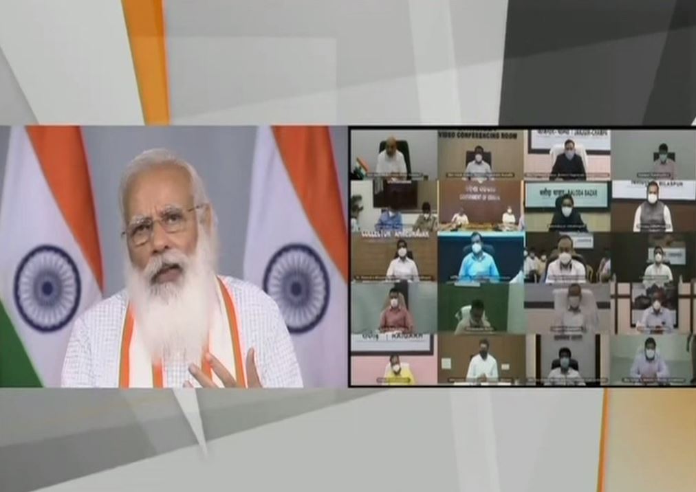  PM Modi Holds Virtual Meetings With 54 Collector Of 10 States 