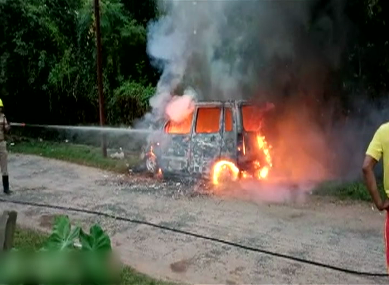 Car Brunt In Fire Mayurbhanj