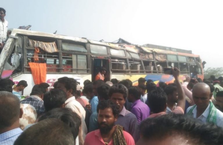 Karnataka Road Accident 8 Killed Bus Overturns