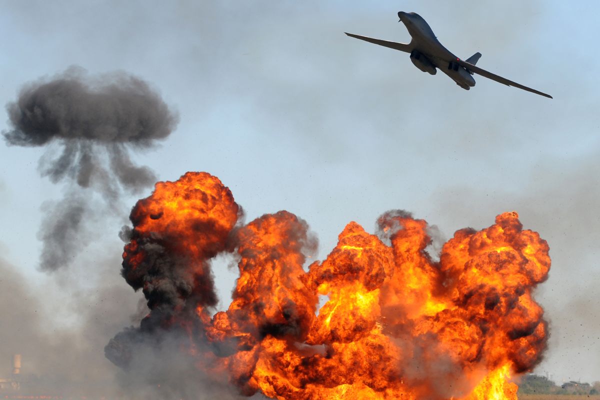 Bomber attacking target