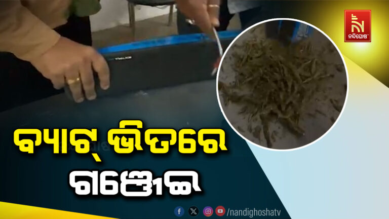 କ୍ରିକେଟ ବ୍ୟାଟ ଭିତରେ ଗଞ୍ଜେଇ ଚାଲାଣ