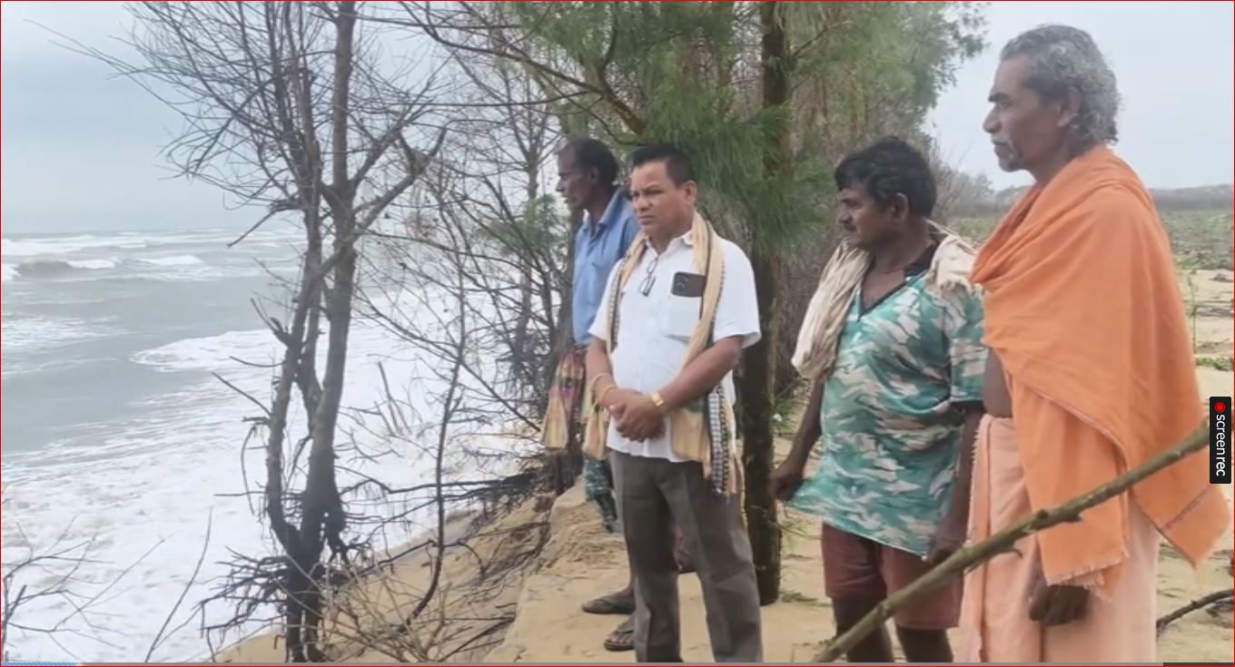 ପୁରୀ ଜିଲ୍ଲା ଅସ୍ତରଙ୍ଗରେ କୂଳ ଲଙ୍ଘୁଛି ସମୁଦ୍ର