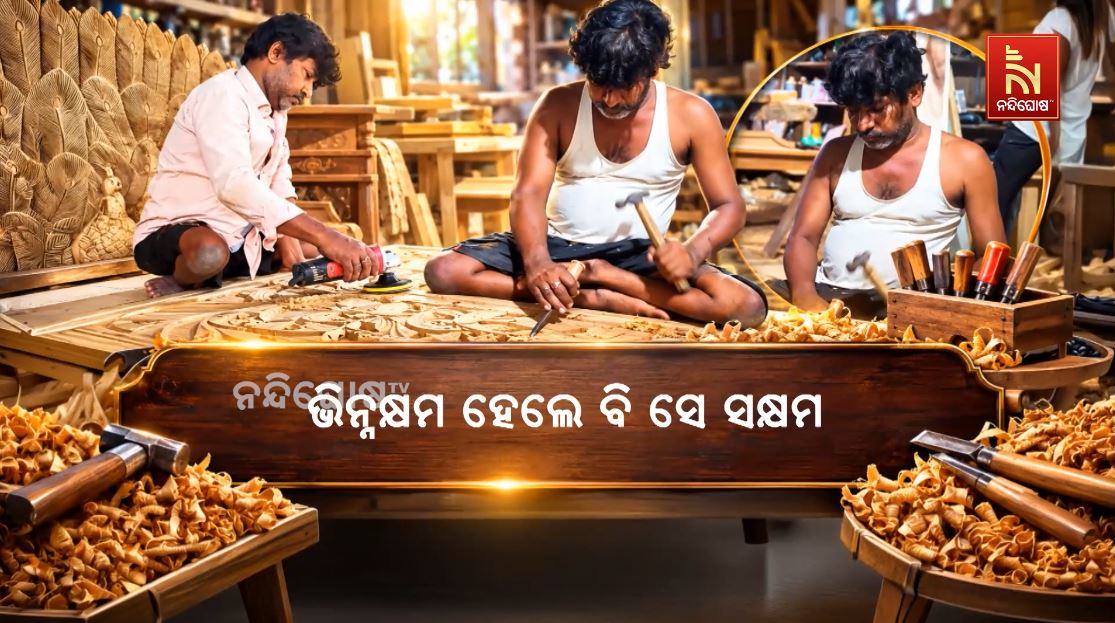 ଗୋଡ଼ ଅଚଳ, ହାତରେ ଯାଦୁ; କାଠରେ କଳାର ଜୀବନ ଭରୁଛନ୍ତି ତ୍ରିଲୋଚନ